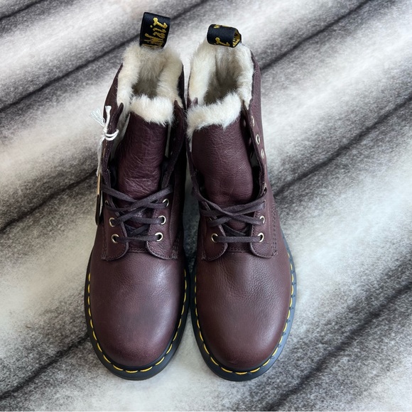 Dr Martens 1460 Pascal FL Cask Ambassador Leather Fur Lined Combat Boots - Picture 3 of 10